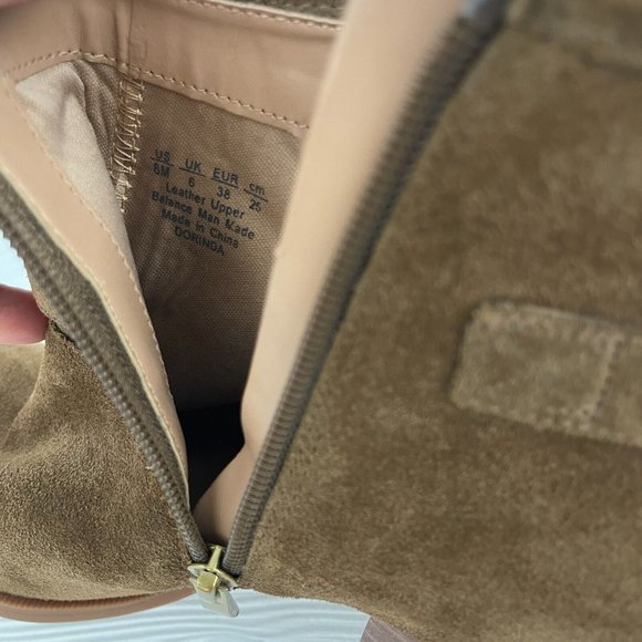 Franco Sarto Dorinda Brown Leather Suede Zipper Ankle Boots Booties Women's Sz 8 - Picture 10 of 12